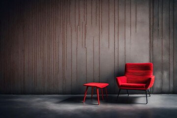 red chairs in a room. AI-Generated