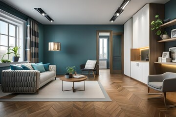 Fototapeta premium living room interior generated by AI