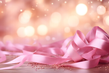 Light pink lance breast cancer background wallpaper ai generated art.	
