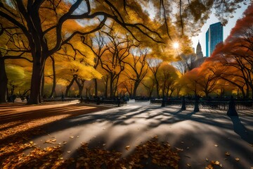 autumn in the park. AI-Generated