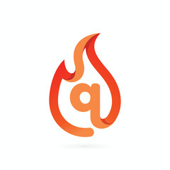 Q fire logo icon. fire logo with letter Q concept
