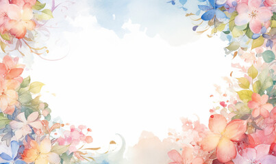 Obraz na płótnie Canvas watercolor flowers, background, pastel colors, template for design