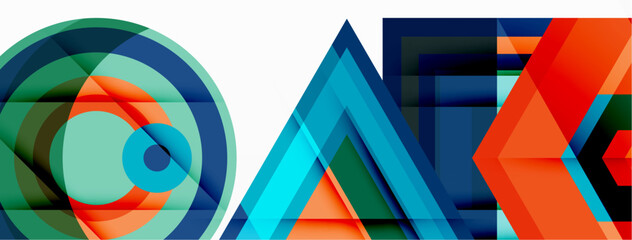 Geometric shapes vector design with dynamic shadow effect features a captivating composition, where precise forms intersect and overlap