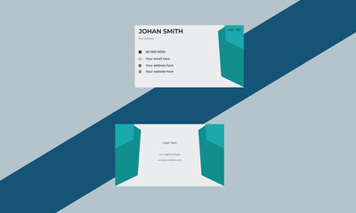 Blue Geometric Business Card
