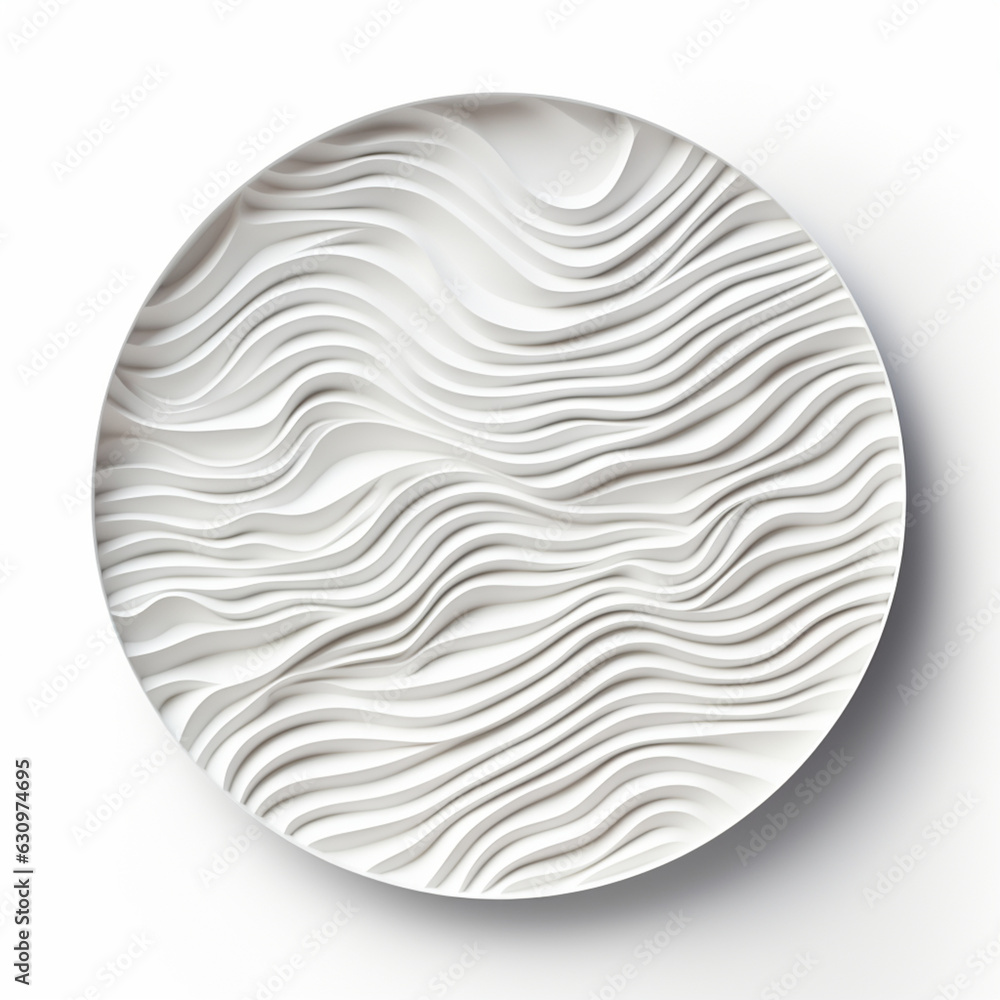 Poster abstract white paper wave curve lines design, luxury texture with smooth and clean subtle in circle 