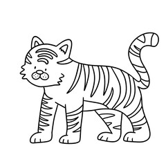 Fototapeta na wymiar tiger coloring line