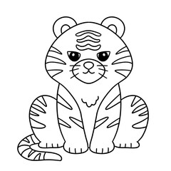 tiger coloring line