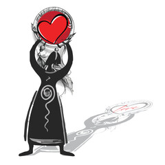 Love tribe symbol illustration love sign, women romance decoration. Tribe vector shirt graphic design.