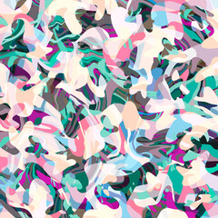 Obraz premium Colorful mosaic geometric shapes layered fabric and paper pattern