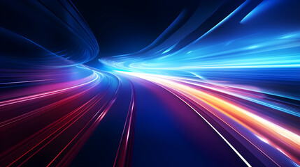 Fototapeta na wymiar Abstract speed motion on the road, digital abstract fractal background, Generative AI