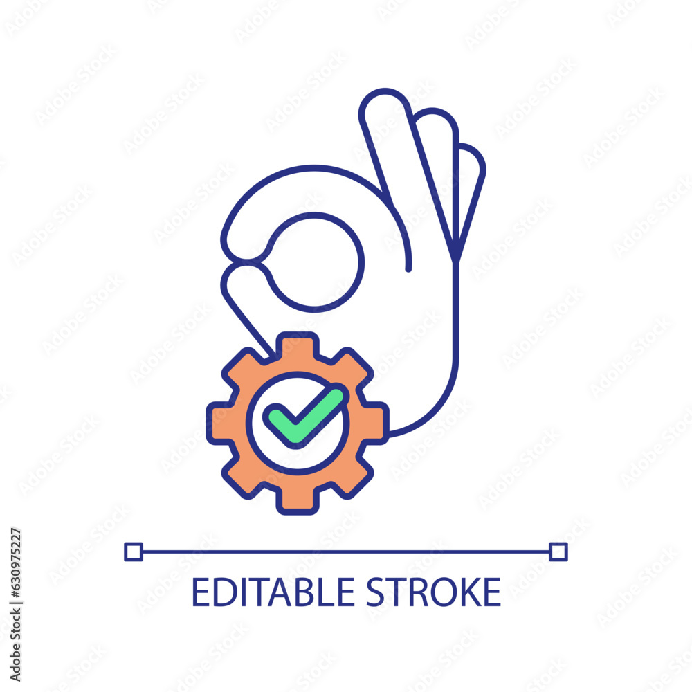 Poster system control rgb color icon. success process. positive feedback. computer configuration. product d