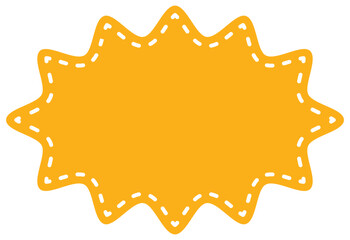  吹き出しのイラスト20【破線とシルエット（オレンジ）】