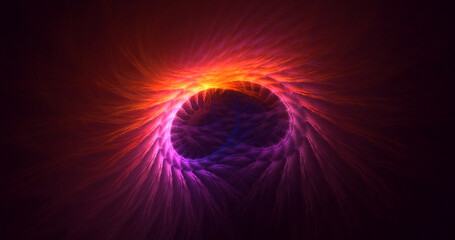 3D rendering abstract colorful fractal light background