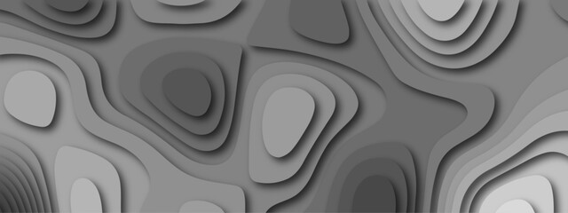 Abstract black paper cut style design. Abstract paper cut layered black posters. Fluid shapes brochure template. For banner, identity card, cover.	