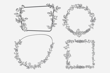 Floral Frame with Beautiful Roses for design