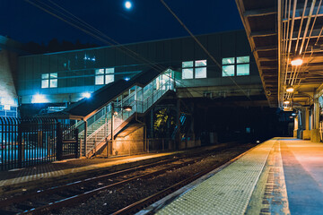 train station at night