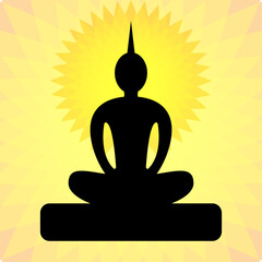 Sitting buddha figure icon. vector illustration.