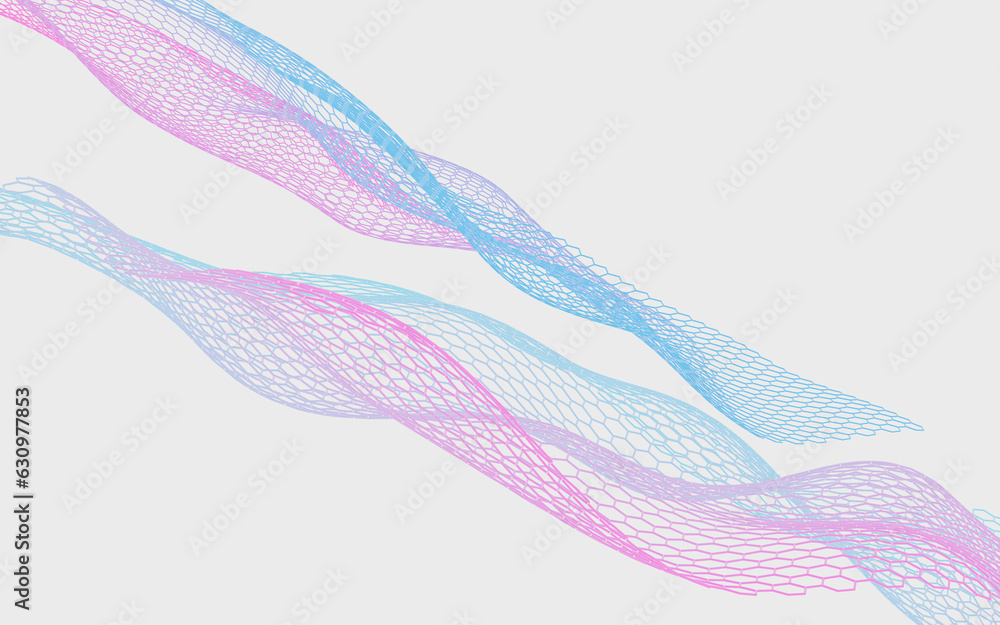 Poster abstract hexagonal grid background, 3d rendering.