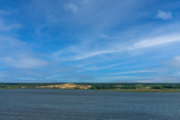 View of the Dnieper River from a high bank.