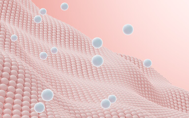 Pink braided fabric background, 3d rendering.