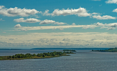 View of the Dnieper River from a high bank.
