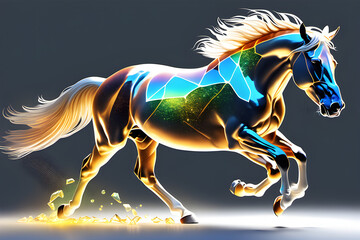 Obraz na płótnie Canvas draw a running horse. generative ai