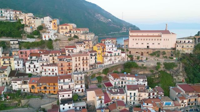 Chianalea di Scilla, fishing village with Castello Ruffo in Calabria, Italy