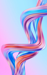 Abstract gradient curve background, 3d rendering.