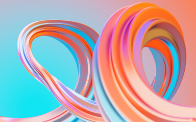 Fototapeta na wymiar Abstract gradient curve background, 3d rendering.
