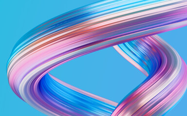 Abstract gradient curve background, 3d rendering.