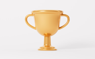 Gold trophy model, 3d rendering.