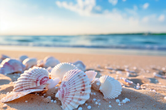 White sand beach and beautiful shells