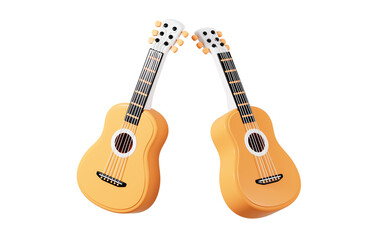 Obraz premium Cartoon guitar model, 3d rendering.