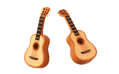 Cartoon guitar model, 3d rendering.