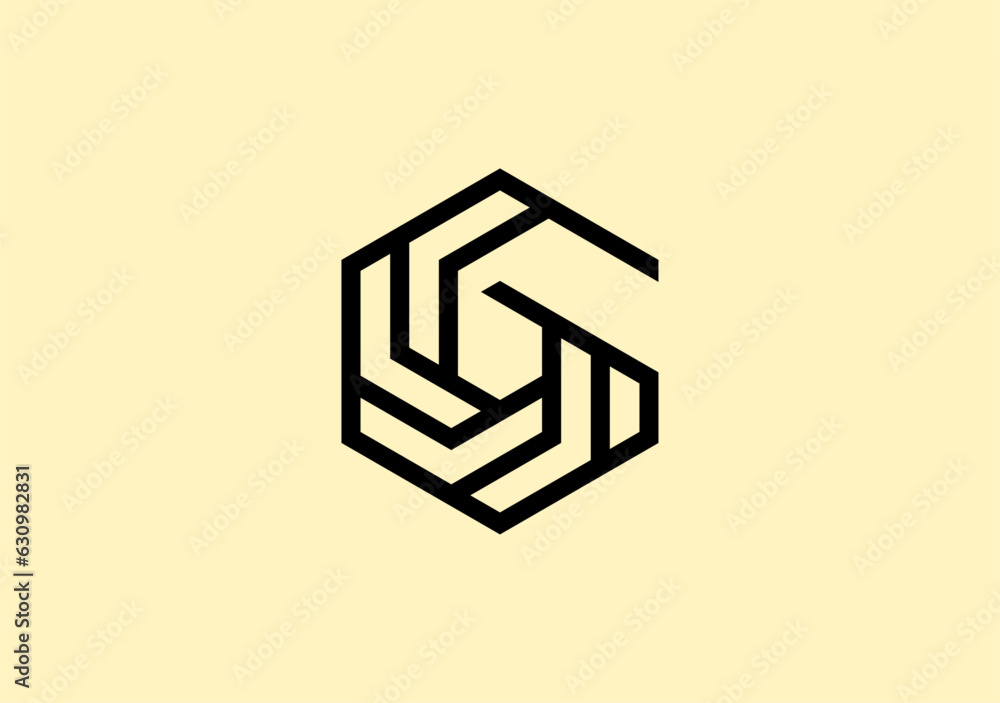 Aufkleber minimal 3d mark letter 'g,' based on a cube shape, radiates infinite style and modernity
