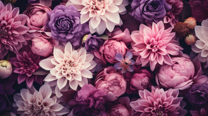 Beautiful floral background for greeting or postcard. Retro style. 