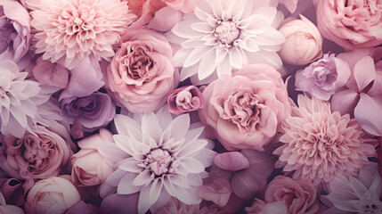 Obraz na płótnie Canvas Beautiful floral background for greeting or postcard. Retro style. 