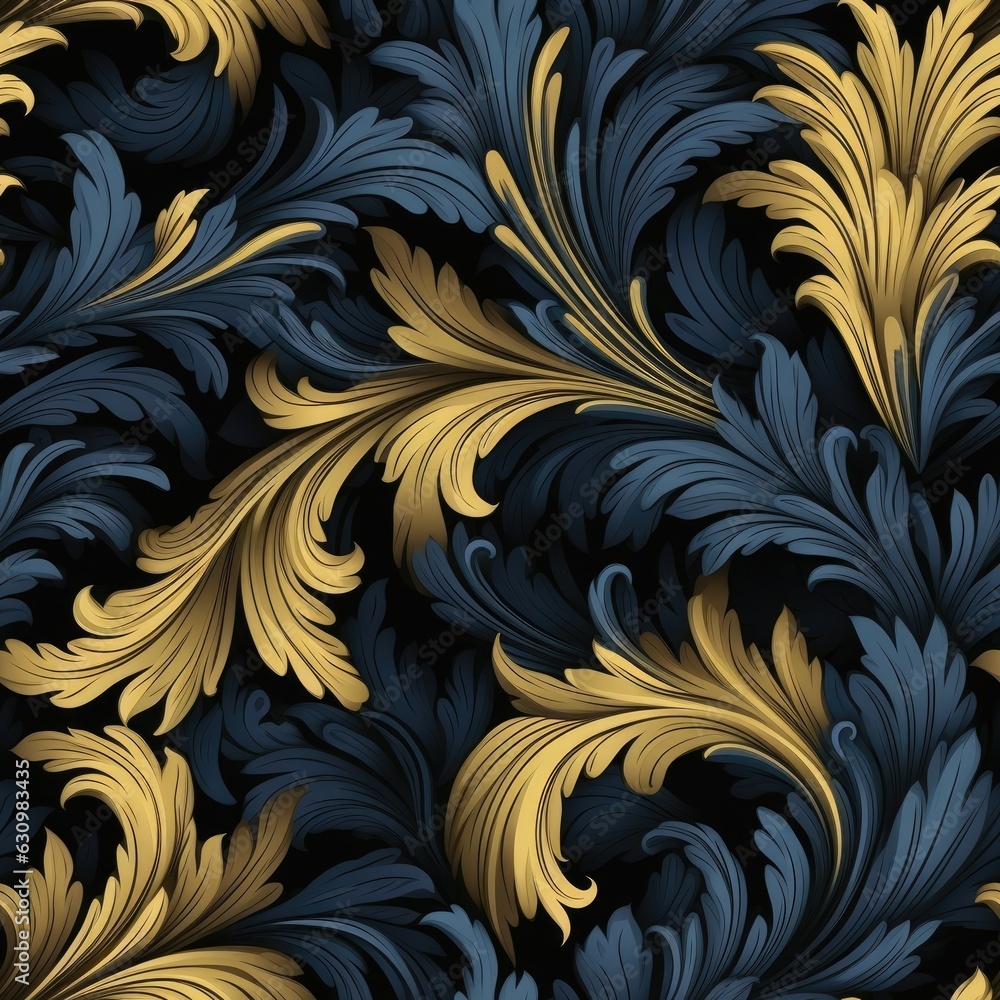 Poster seamless pattern with rich ornament and old damascus style pattern for design of luxury products
