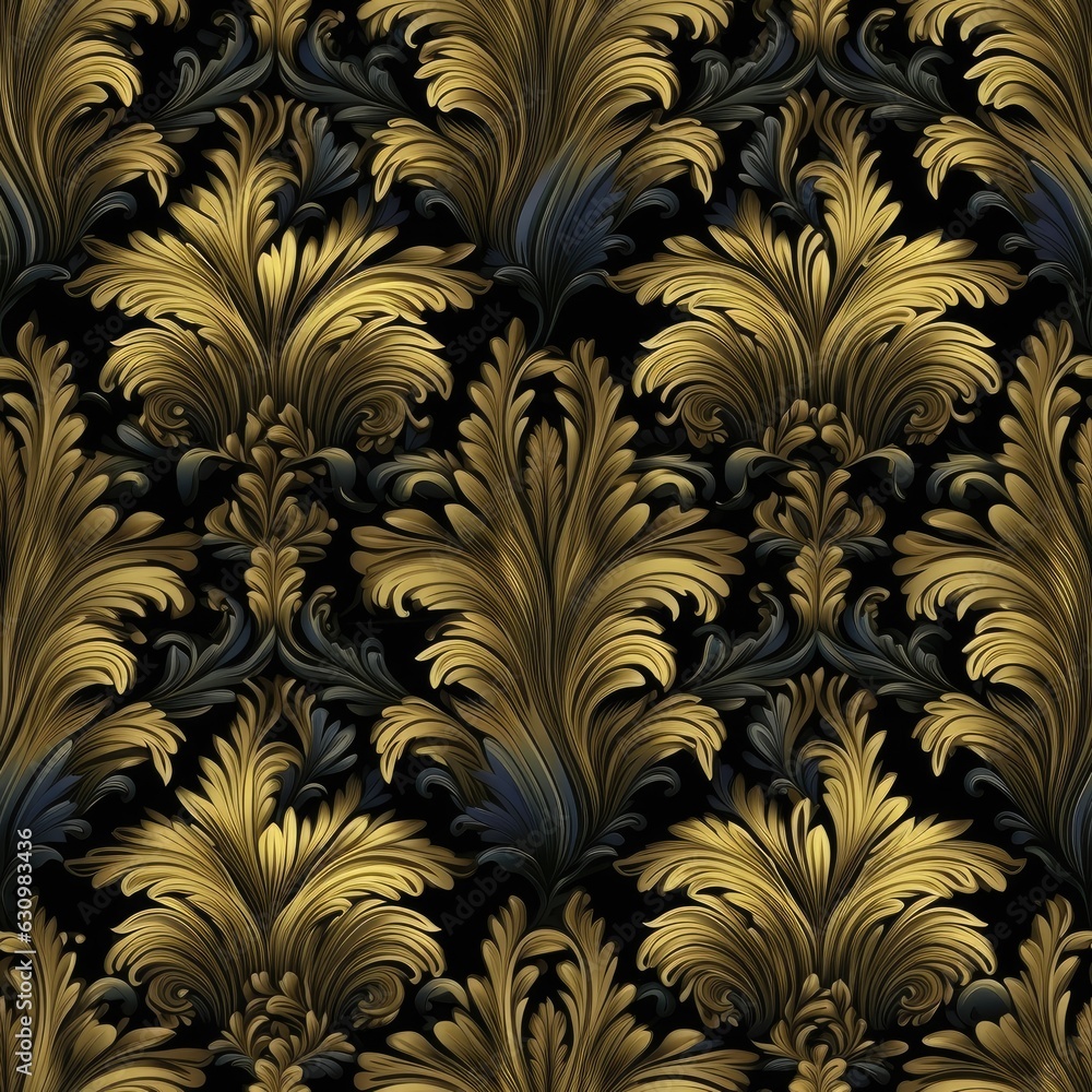 Poster seamless pattern with rich ornament and old damascus style pattern for design of luxury products