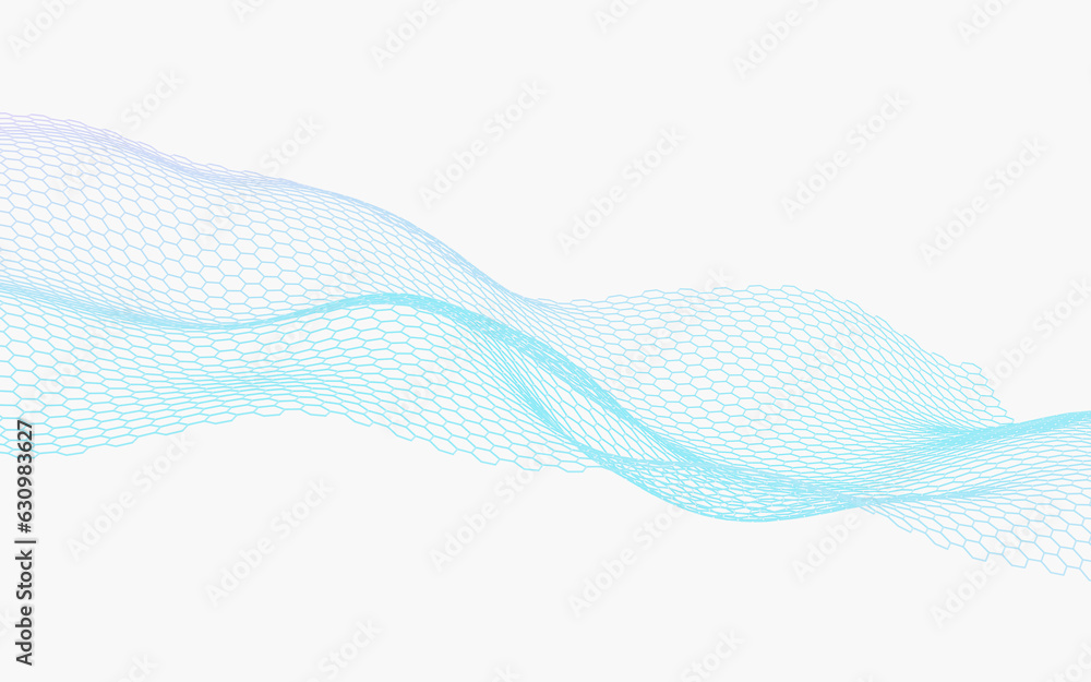 Poster abstract hexagonal grid background, 3d rendering.