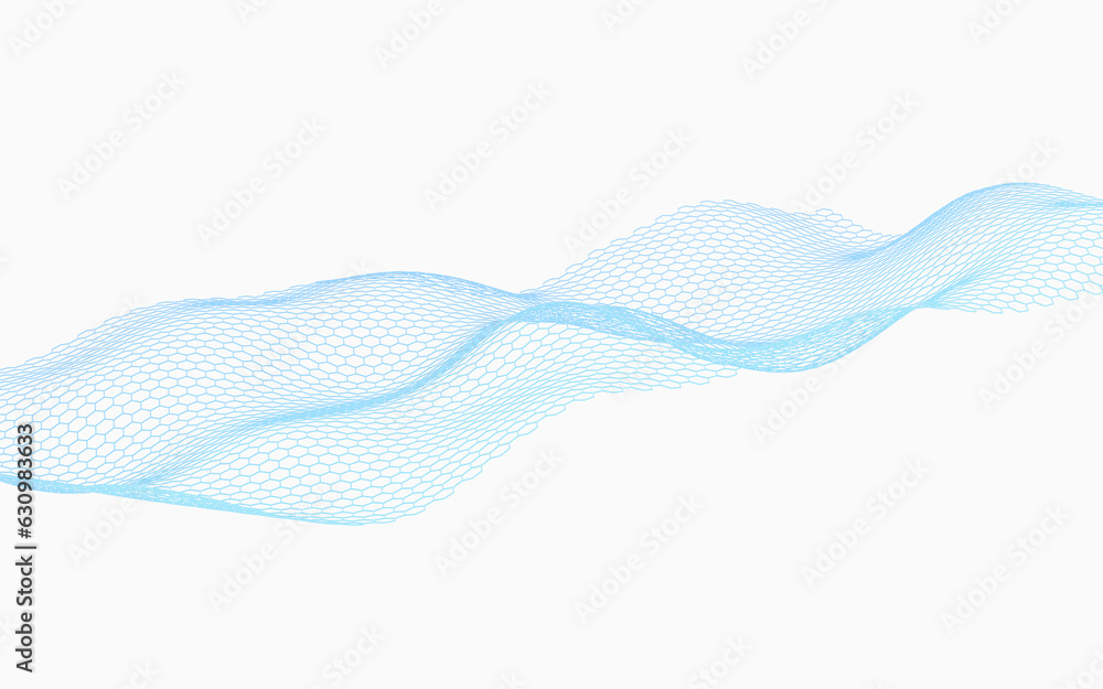 Poster abstract hexagonal grid background, 3d rendering.