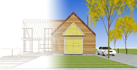 architecture sketch of the house © Svjatoslav