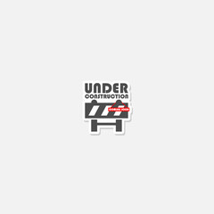 Under construction coming soon icon sticker