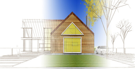 architecture sketch of the house © Svjatoslav