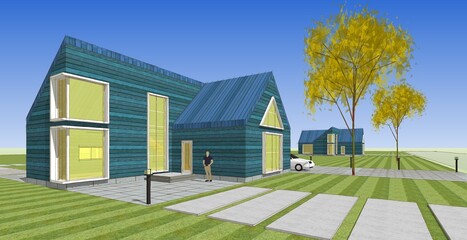 architecture sketch of the house © Svjatoslav