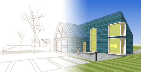 architecture sketch of the house © Svjatoslav