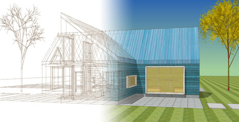 architecture sketch of the house © Svjatoslav