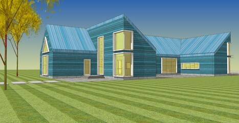 architecture sketch of the house © Svjatoslav