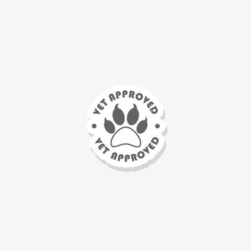 Vet approved sign sticker stamp icon