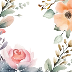 Minimalis orange, pink and white Wedding Invitation, save the date, thank you, rsvp card Design template. Vector. winter flower, Rose, silver dollar, olive leaves, Wax flower, Anemone.